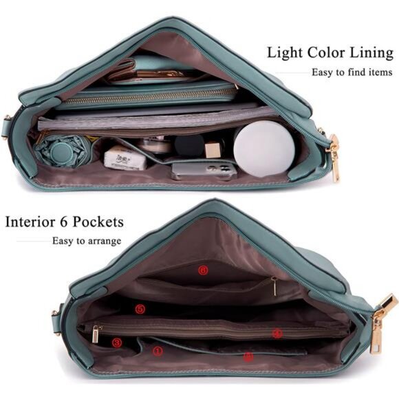 Large Crossbody Bags Ladies Shoulder Handbags Purse and Wallet Set for Women - Picture 6 of 8